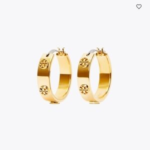Tory Burch Miller Stud Huggie Hoop Earrings